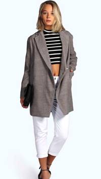 Elle Wrap Front Oversized Boyfriend Coat