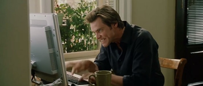 Bruce Almighty typing fast