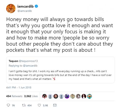 cardi b tweet