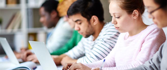 students studying