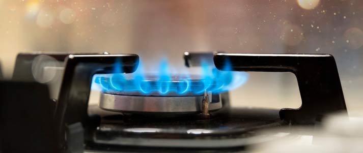 gas hob burning