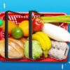 grocery basket with food