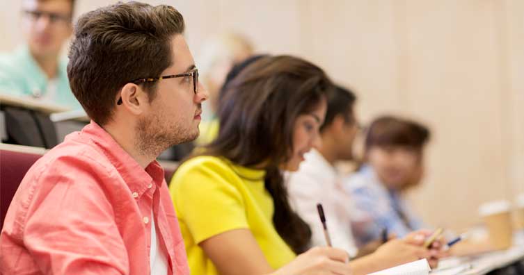 students in auditorium