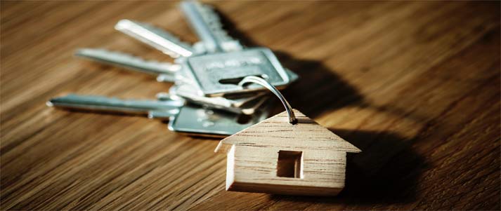 house keys on a table