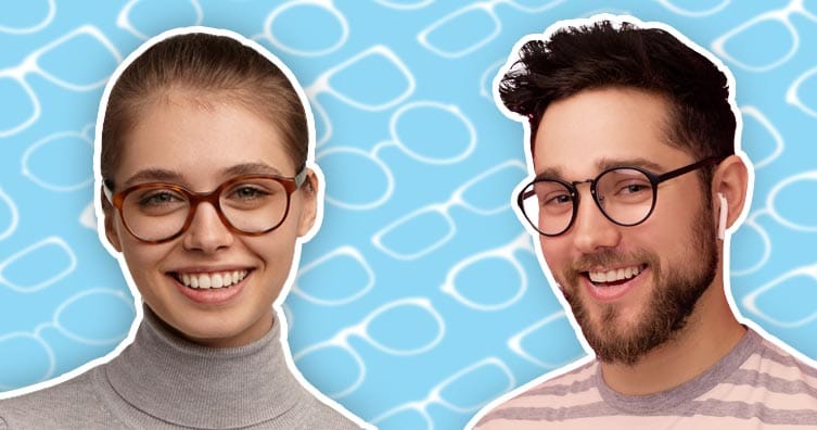 woman and man wearing glasses