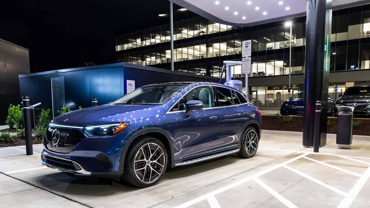 Mercedes-Benz Charging Hub at the headquarters of Mercedes-Benz USA in Sandy Springs, Georgia