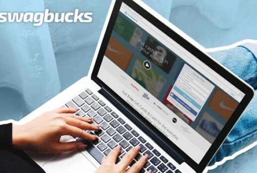 person using swagbucks website