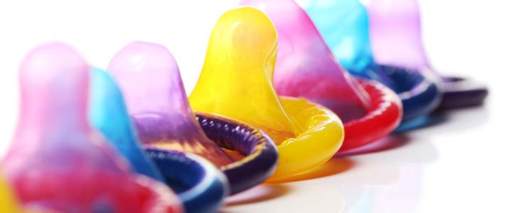 colourful condoms