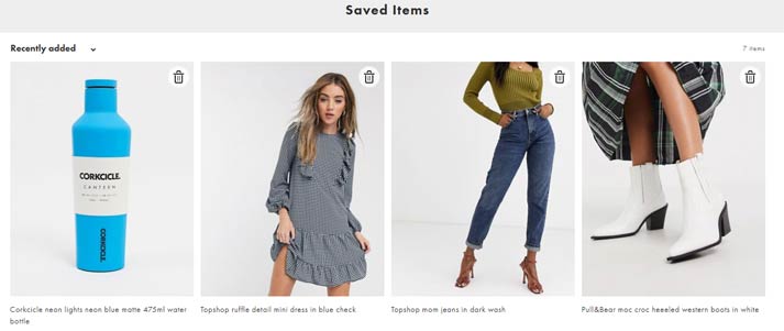 saved items asos