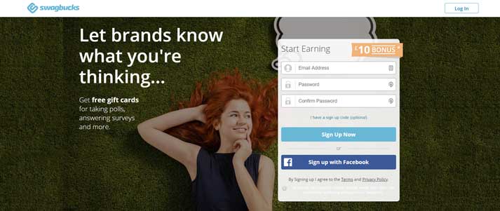 swagbucks signup screen