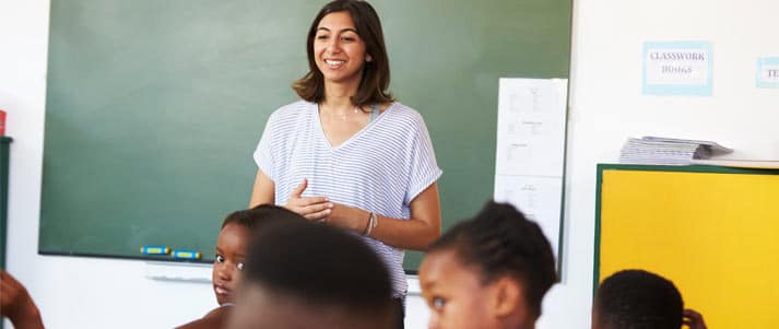 teacher in front of class