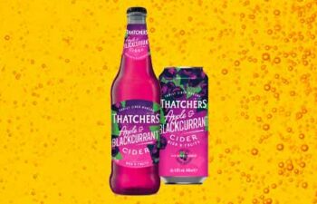 bottle of thatchers apple & blackcurrant cider