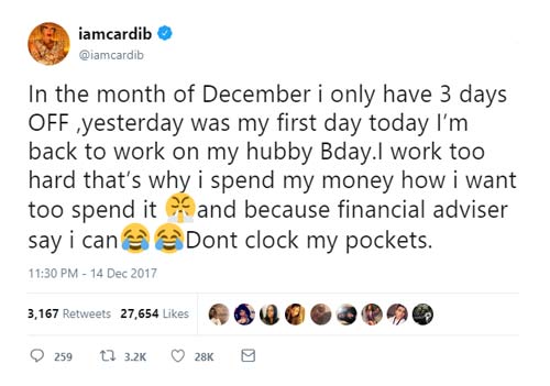 cardi b tweet