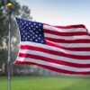 USA flag in front of MIT