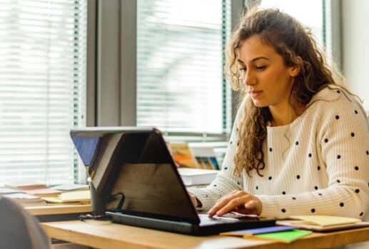 woman using laptop