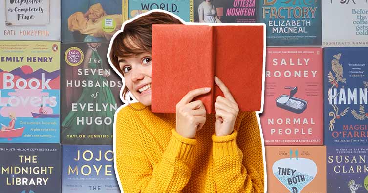 Woman reading books