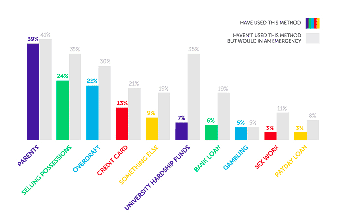 Infographic about how students have plugged the money gap